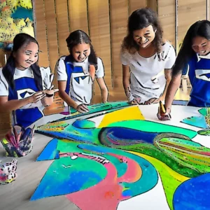 Artistic representation for Club Med teams up with Mandai X to teach kids about sustainability.