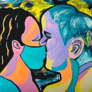 Artistic representation for Augusta community supporting couple as each faces cancer battle.
