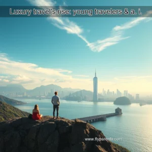 Artistic representation for Luxury travel's rise: young travelers & a. i.