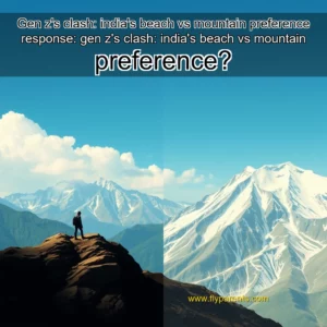 Artistic representation for Gen z's clash: india's beach vs mountain preference response: gen z's clash: india's beach vs mountain preference?