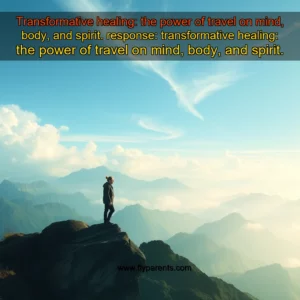 Artistic representation for Transformative healing: the power of travel on mind, body, and spirit. response: transformative healing: the power of travel on mind, body, and spirit.